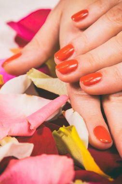 Spa'da şık manikür.