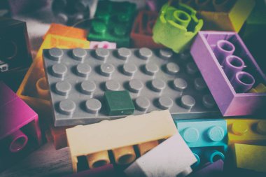 Vinnitsa, Ukrayna - 15 Ocak 2017: Lego blokları - plastik eksilerini.