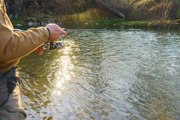 Fishing on the river — Stock Photo, Image