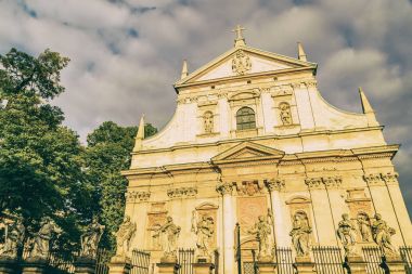 Krakow, Polonya - 15 Eylül 2016: Krakow güzel sokaklarında