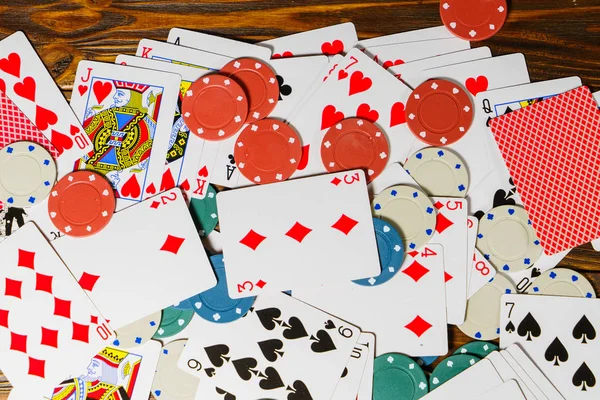 Antecedentes sobre o tema de jogar cartas e poker — Fotografia de Stock