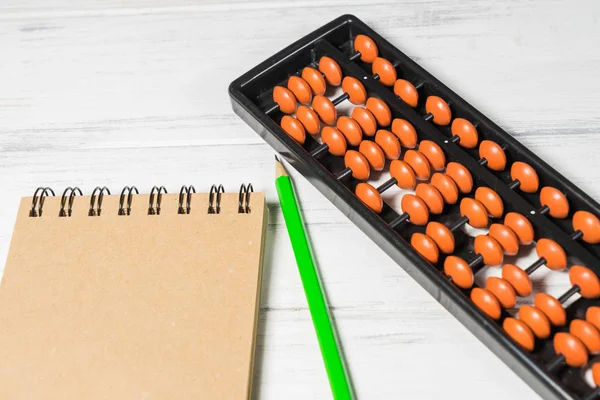 Masanın üzerine zihinsel aritmetik, abaküs.