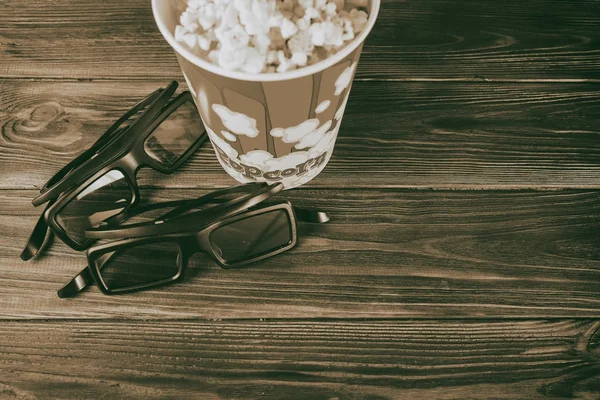 Tło na temat kina i popcorn — Zdjęcie stockowe