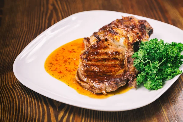 Fried veal on a plate — Stock Photo, Image