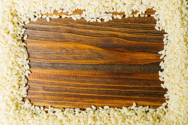 米の木製のテーブル — ストック写真
