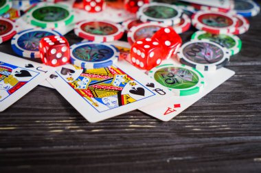 Vinnitsa, Ukrayna - 15 Ocak 2017: poker oynamaya hazır