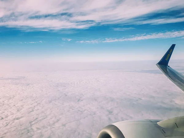 Sky from the airplane, beautiful background — Stock Photo, Image