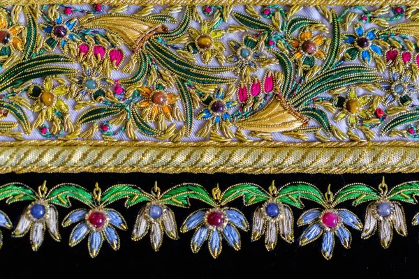 Beautiful drawing on fabric in oriental style