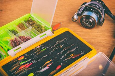 Vinnitsa, Ukrayna-18 Mayıs, 2017:Fishing dişli