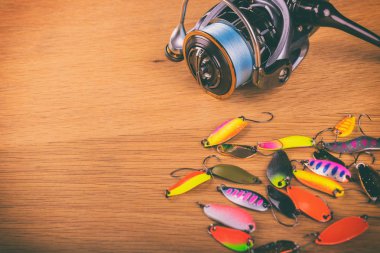 Vinnitsa, Ukrayna-18 Mayıs, 2017:Fishing dişli