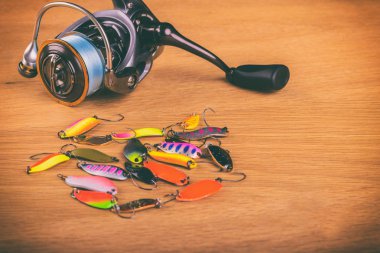 Vinnitsa, Ukrayna-18 Mayıs, 2017:Fishing dişli