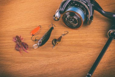 Vinnitsa, Ukrayna-18 Mayıs, 2017:Fishing dişli