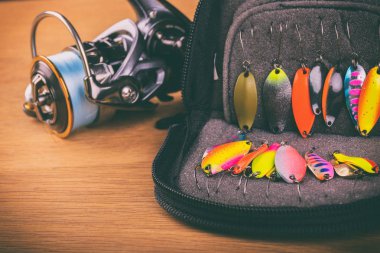 Vinnitsa, Ukrayna-18 Mayıs, 2017:Fishing dişli