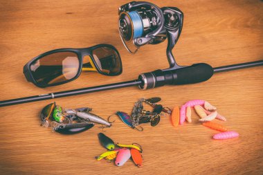 Vinnitsa, Ukrayna-18 Mayıs, 2017:Fishing dişli