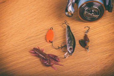 Vinnitsa, Ukrayna-18 Mayıs, 2017:Fishing dişli