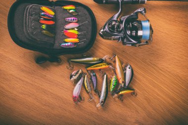 Vinnitsa, Ukrayna-18 Mayıs, 2017:Fishing dişli