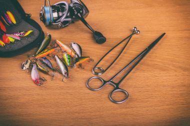 Vinnitsa, Ukrayna-18 Mayıs, 2017:Fishing dişli