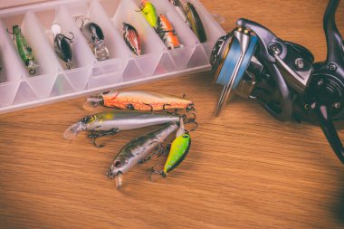 Vinnitsa, Ukrayna-18 Mayıs, 2017:Fishing dişli