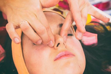 insanlar, güzellik, spa, kozmetik ve cilt bakım kavramı