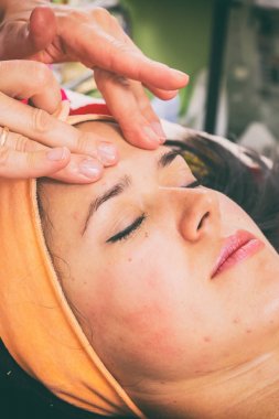 insanlar, güzellik, spa, kozmetik ve cilt bakım kavramı