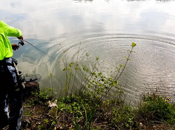 Fiske på sjön — Stockfoto