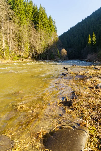 Dağlar, dağ nehir, manzara nefis doğa