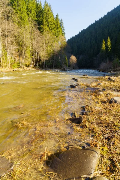 Dağlar, dağ nehir, manzara nefis doğa