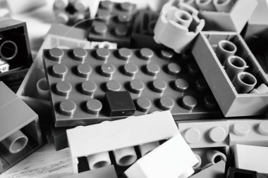 Vinnitsa, Ukrayna - 15 Ocak 2017: Lego blokları - plastik eksilerini.
