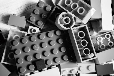 Vinnitsa, Ukrayna - 15 Ocak 2017: Lego blokları - plastik eksilerini.