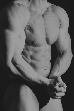 Güzel bir adam vücut pompalanır'ın. Vücut geliştirme kavramı