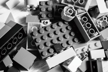 Vinnitsa, Ukrayna - 15 Ocak 2017: Lego blokları - plastik eksilerini.