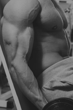 Güzel bir adam vücut pompalanır'ın. Vücut geliştirme kavramı