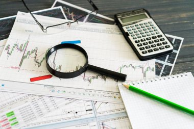 Vinnitsa, Ukrayna - 25 Haziran 2017: forex piyasasında analiz. Finansal hizmet anlayışı