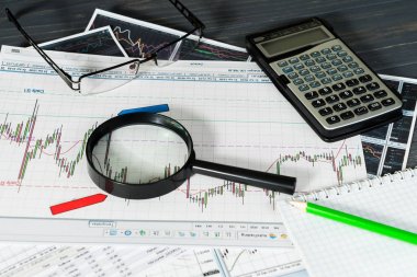 Vinnitsa, Ukrayna - 25 Haziran 2017: forex piyasasında analiz. Finansal hizmet anlayışı