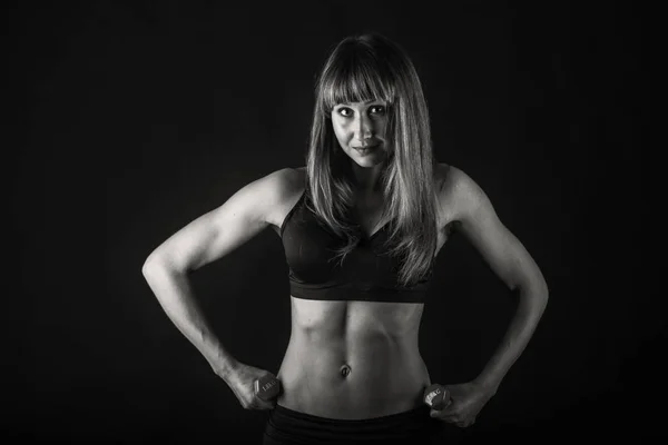 Frauen Fitness Modell Auf Dem Foto — Stockfoto