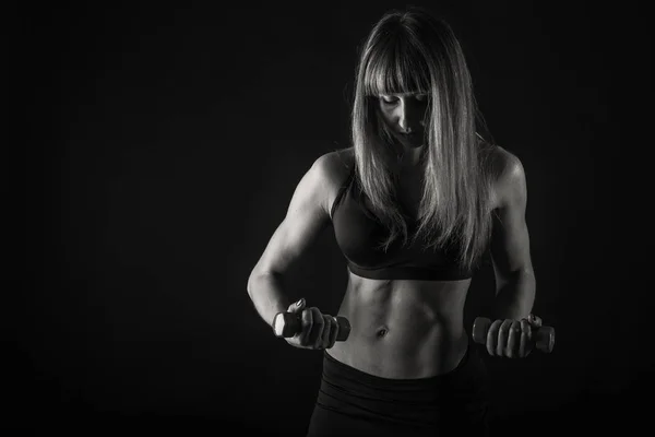 Frauen Fitness Modell Auf Dem Foto — Stockfoto