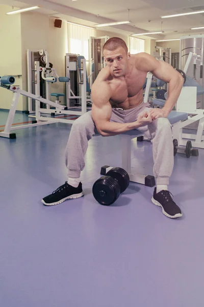 Atletyczny Kulturysta Mięśni Model Fitness — Zdjęcie stockowe
