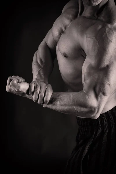 Μυϊκός Αθλητικός Bodybuilder Γυμναστήριο Μοντέλο — Φωτογραφία Αρχείου