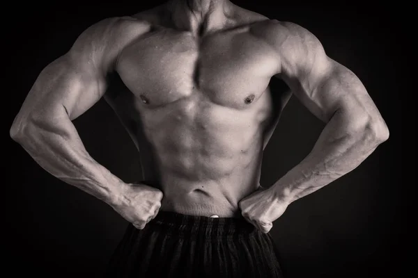 Muskulöse Athletische Bodybuilder Fitness Modell — Stockfoto