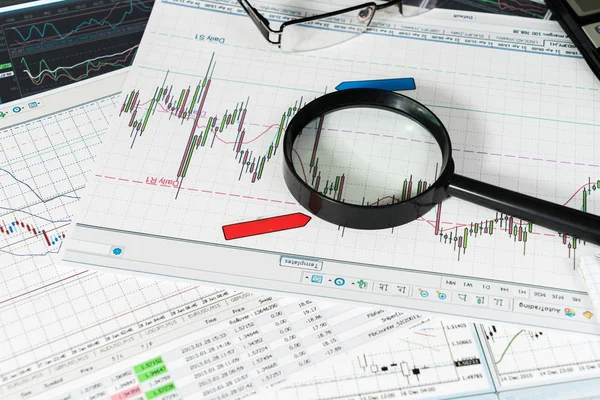 Vinnitsa Ukraina Juni 2017 Analysera Forexmarknaden Finansiell Servicekoncept — Stockfoto