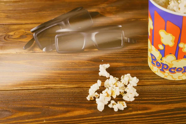 Okulary Popcorn Pojęcie Kina — Zdjęcie stockowe