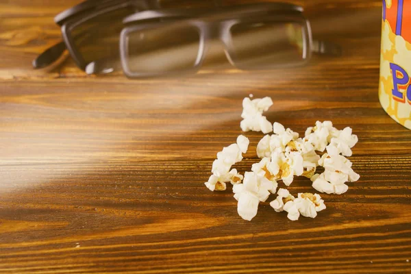 Okulary Popcorn Pojęcie Kina — Zdjęcie stockowe