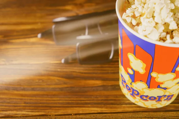 Okulary Popcorn Pojęcie Kina — Zdjęcie stockowe