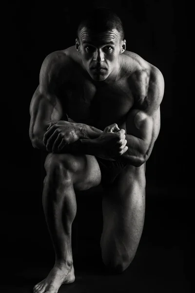 Corpo Maschile Muscolare Risultato Allenamenti Bodybuilding — Foto Stock