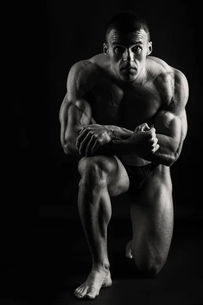 Corpo Maschile Muscolare Risultato Allenamenti Bodybuilding — Foto Stock