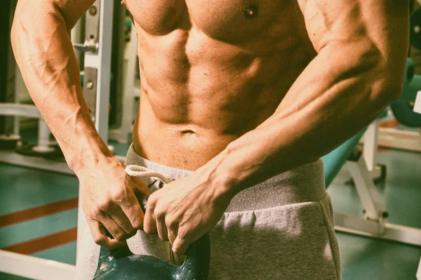 Cuerpo Masculino Muscular Resultados Ejercicios Culturismo — Foto de Stock