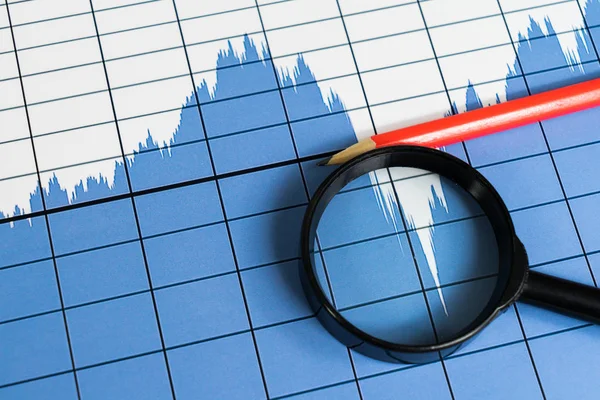 Gráficos Financeiros Análise Mercado — Fotografia de Stock