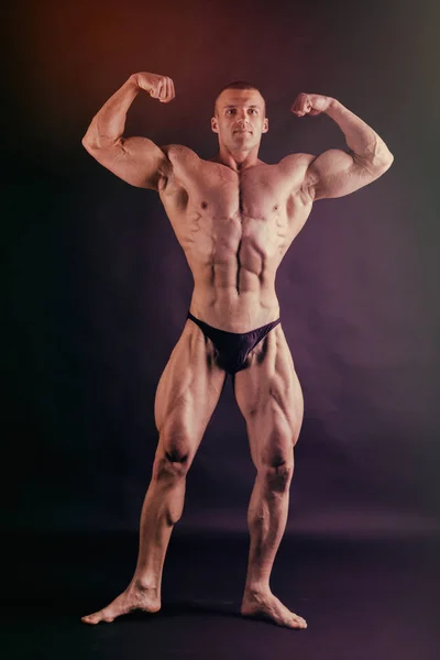 Muskulös Manliga Kroppen Resultatet Bodybuilding Träning — Stockfoto