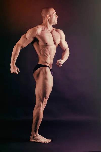 Cuerpo Masculino Muscular Resultados Ejercicios Culturismo —  Fotos de Stock