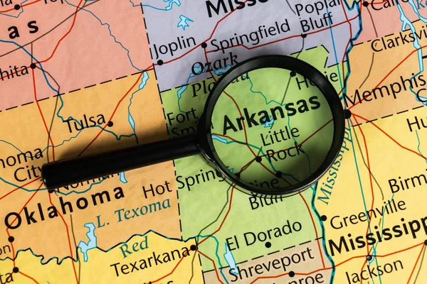 Arkansas Mapa Mapa Del Mundo — Foto de Stock